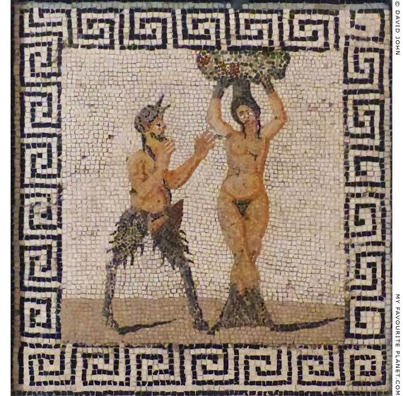 Pan and Pitys or a Hamadryad on a mosaic in Naples at My Favourite Planet