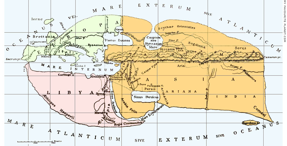 A map of the inhabited world according to Strabo at My Favourite Planet