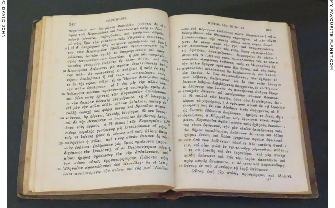 A copy of Thucydides' History of the Peloponnesian War in Corfu Archaeological Museum at My Favourite Planet