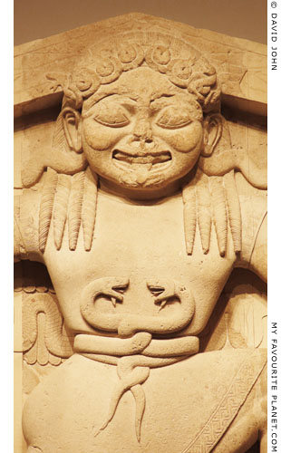 Detail of the Gorgon pediment excavated by Friderikos Versakis in Corfu at My Favourite Planet Detail of the Gorgon pediment excavated by Friderikos Versakis in Corfu at My Favourite Planet