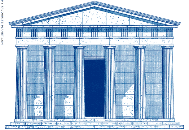 Reconstruction drawing of the Choragic Monument of Nikias by Friderikos Versakis at My Favourite Planet