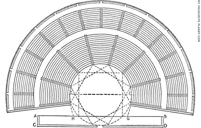 Plan of a Greek theatre according to Vitruvius at My Favourite Planet